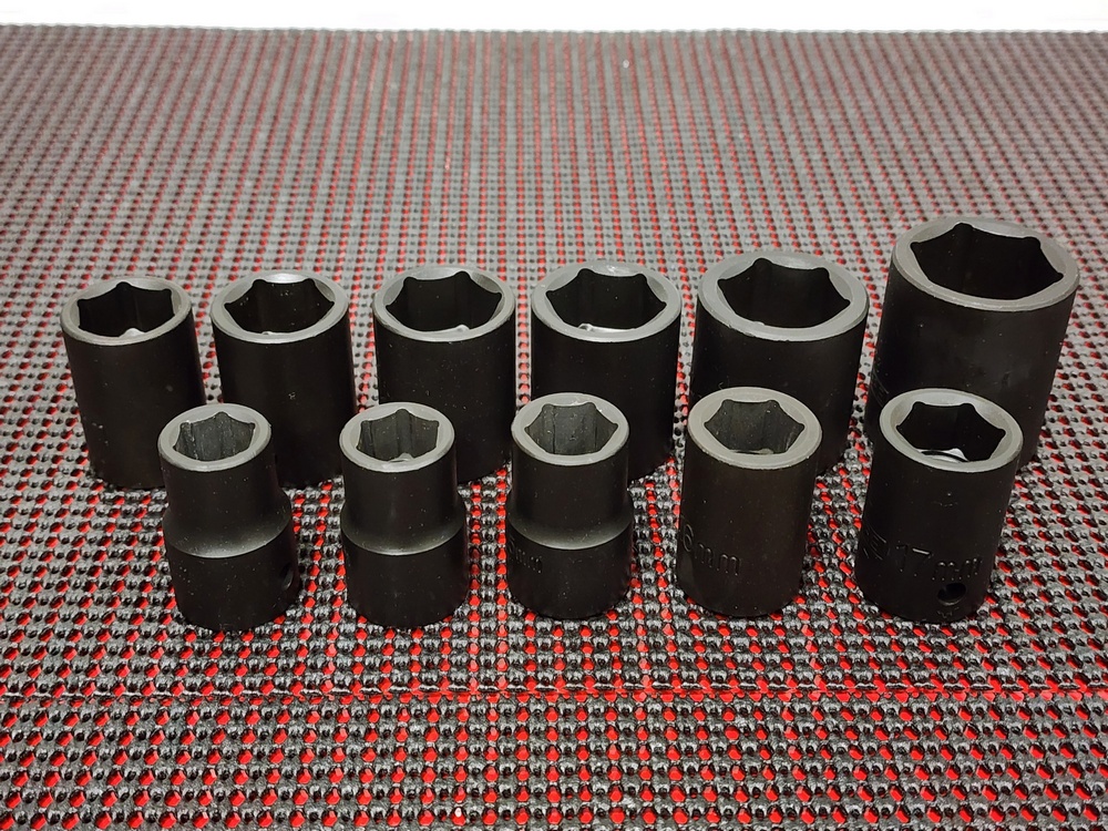 1/2" dr. Metric impact socket 11 pc set